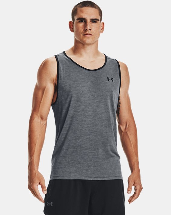 Under Armour Mens Sportstyle Logo Vest White Sports Gym Breathable Lightweight 